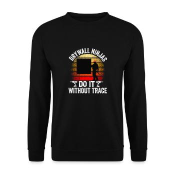Drywall Installer Drywaller Drywall Finisher - Unisex Sweatshirt - black - Front - Alina (178cm) & Michal (187cm)