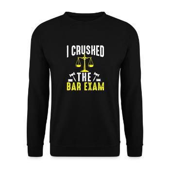 The Bar Exam Passed Funny New Lawyer Attorney - Unisex Sweatshirt - black - Front - Alina (178cm) & Michal (187cm)