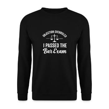 The Bar Exam Passed Funny New Lawyer Attorney - Unisex Sweatshirt - black - Front - Alina (178cm) & Michal (187cm)