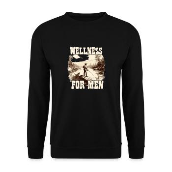 Wellness for Men Angler T-shirt Homme Pêcheur - Sweat-shirt Unisexe - noir - Devant - Alina (178cm) & Michal (187cm)