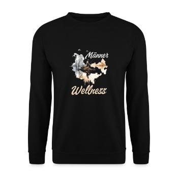 Männer Wellness Angler Geschenk Angler Herren - Unisex Pullover - Schwarz - Vorne - Alina (178cm) & Michal (187cm)