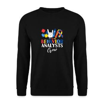 Behavior Analysts Crew ABA Therapist Behavioral - Unisex Sweatshirt - black - Front - Alina (178cm) & Michal (187cm)