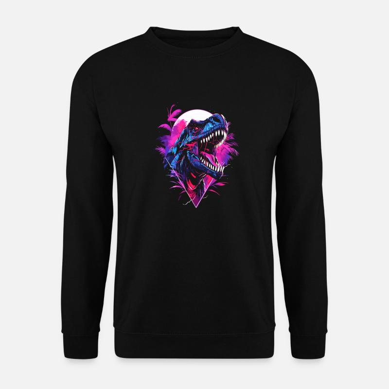 Synthwave T Rex - Unisex Sweatshirt - black