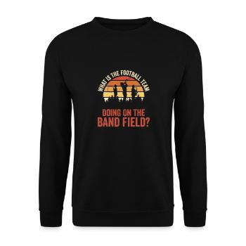 Que fait l’équipe sur le terrain de la fanfare - Sweat-shirt Unisexe - noir - Devant - Alina (178cm) & Michal (187cm)