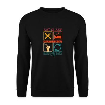 Manger Dormir Marche Répéter Fanfare Vie Orchestr - Sweat-shirt Unisexe - noir - Devant - Alina (178cm) & Michal (187cm)