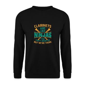 Clarinets Are Like Ninjas Marching Band Season - Unisex Sweatshirt - black - Front - Alina (178cm) & Michal (187cm)