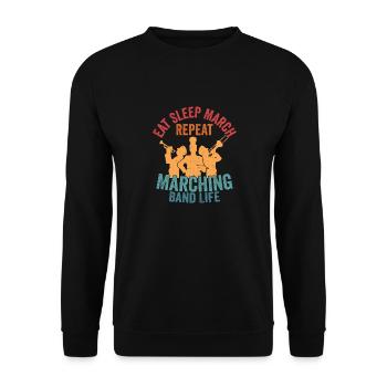 Eat Sleep March Repeat Marching Band Life Season - Unisex Sweatshirt - black - Front - Alina (178cm) & Michal (187cm)