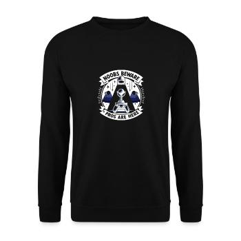 Noobs Beware Pros Are Here - Unisex Sweatshirt - black - Front - Alina (178cm) & Michal (187cm)