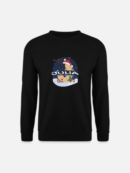 Toller Julia-Name mit Weihnachtsmütze im Weihnachtsthema - Unisex Pullover - Schwarz