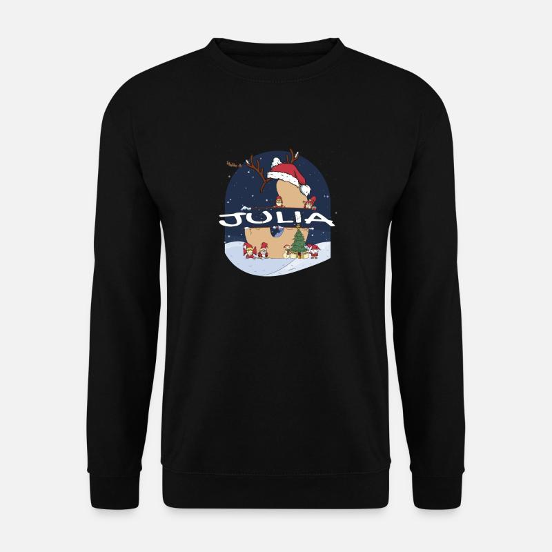 Toller Julia-Name mit Weihnachtsmütze im Weihnachtsthema - Unisex Pullover - Schwarz