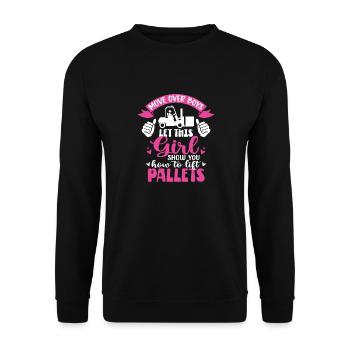This Girl Show How To Lift Pallets Women Forklift - Unisex Sweatshirt - black - Front - Alina (178cm) & Michal (187cm)