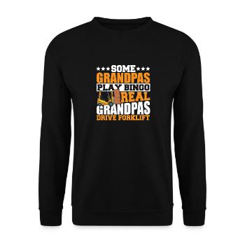 Forklift Driver Men Grandpas Drive Forklift Grandf - Unisex Sweatshirt - black - Front - Alina (178cm) & Michal (187cm)