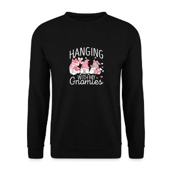 Traîner avec mes gnomes drôles de gnomes Saint-Valentin - Sweat-shirt Unisexe - noir - Devant - Alina (178cm) & Michal (187cm)