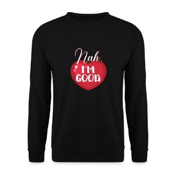 Funny Anti Valentine's Day Heart Single Pride Close - Unisex Sweatshirt - black - Front - Alina (178cm) & Michal (187cm)