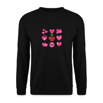 Enseigner l’amour Inspirer l’amour de la Saint-Valentin Enseigner l’amant - Sweat-shirt Unisexe - noir - Devant - Alina (178cm) & Michal (187cm)