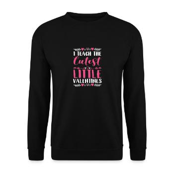 J’enseigne la plus douce des petites Saint-Valentin - Sweat-shirt Unisexe - noir - Devant - Alina (178cm) & Michal (187cm)