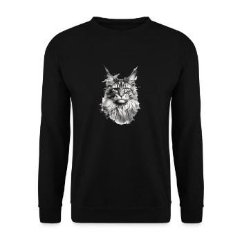 Maine Coon cat cat lover gift Coony - Unisex Sweatshirt - black - Front - Alina (178cm) & Michal (187cm)