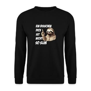 Faultier Sport T-shirt für Dicke und Faulpelze - Unisex Pullover - Schwarz - Vorne - Alina (178cm) & Michal (187cm)