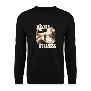 Angler Herren Shirt für Sportfischer Hobby Angler - Unisex Pullover - Schwarz - Vorne - Alina (178cm) & Michal (187cm)