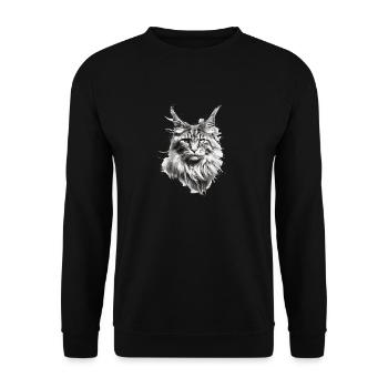 Cadeau de fans de chat Maine coon pour le propriétaire du chat - Sweat-shirt Unisexe - noir - Devant - Alina (178cm) & Michal (187cm)