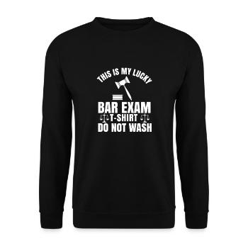 The Bar Exam Passed Funny New Lawyer Attorney - Unisex Sweatshirt - black - Front - Alina (178cm) & Michal (187cm)