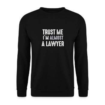 The Bar Exam Passed Funny New Lawyer Attorney - Unisex Sweatshirt - black - Front - Alina (178cm) & Michal (187cm)