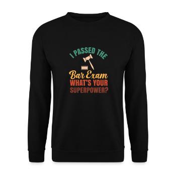 The Bar Exam Passed Funny New Lawyer Attorney - Unisex Sweatshirt - black - Front - Alina (178cm) & Michal (187cm)