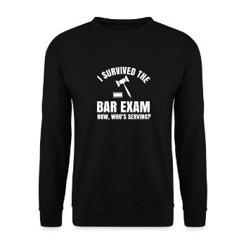 The Bar Exam Passed Funny New Lawyer Attorney - Unisex Sweatshirt - black - Front - Alina (178cm) & Michal (187cm)
