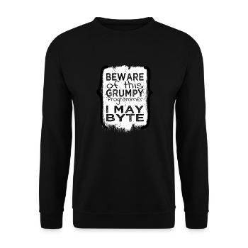 cadeau d’anniversaire idée cadeau heureux - Sweat-shirt Unisexe - noir - Devant - Alina (178cm) & Michal (187cm)