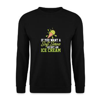Funny Pickleball If You Want A Soft Serve Go Get - Unisex Sweatshirt - black - Front - Alina (178cm) & Michal (187cm)