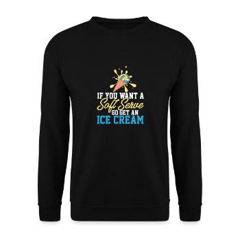 Funny Volleyball If You Want A Soft Serve Go Get - Unisex Pullover - Schwarz - Vorne - Alina (178cm) & Michal (187cm)