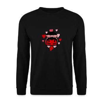 Girl Messy Bun Buffalo Red Plaid - Unisex Sweatshirt - black - Front - Alina (178cm) & Michal (187cm)