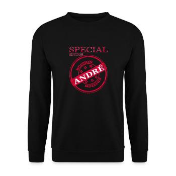 Je m’appelle André Je m’appelle André King André Gift - Sweat-shirt Unisexe - noir - Devant - Alina (178cm) & Michal (187cm)