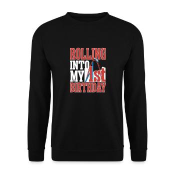 Achterbahn Rollercoaster Freizeitpark - Unisex Pullover - Schwarz - Vorne - Alina (178cm) & Michal (187cm)