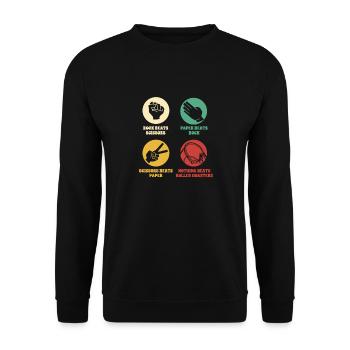 Achterbahn Rollercoaster Freizeitpark - Unisex Pullover - Schwarz - Vorne - Alina (178cm) & Michal (187cm)