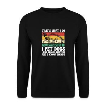 Achterbahn Rollercoaster Freizeitpark - Unisex Pullover - Schwarz - Vorne - Alina (178cm) & Michal (187cm)