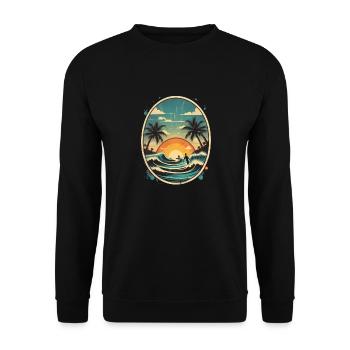 Surfing Beach Palm Tree Sunshine Holidays - Unisex Sweatshirt - black - Front - Alina (178cm) & Michal (187cm)