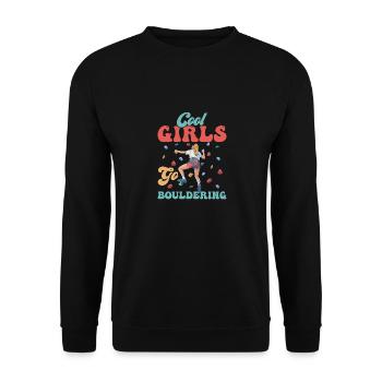 Cool Girls Go Bouldering Climbing Boulder - Unisex Sweatshirt - black - Front - Alina (178cm) & Michal (187cm)