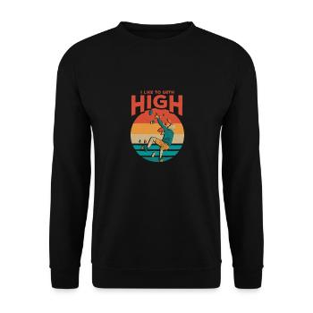I Like To Geth High Climbing Boulder - Unisex Pullover - Schwarz - Vorne - Alina (178cm) & Michal (187cm)
