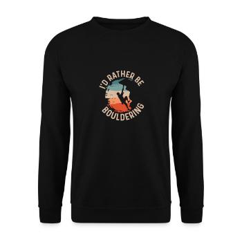 I'd Rather Be Bouldering Boulder Climbing - Unisex Pullover - Schwarz - Vorne - Alina (178cm) & Michal (187cm)