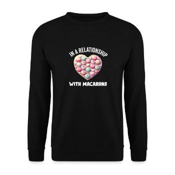 Macarons Kekse Bäcker Französisches Dessert Lustig - Unisex Pullover - Schwarz - Vorne - Alina (178cm) & Michal (187cm)