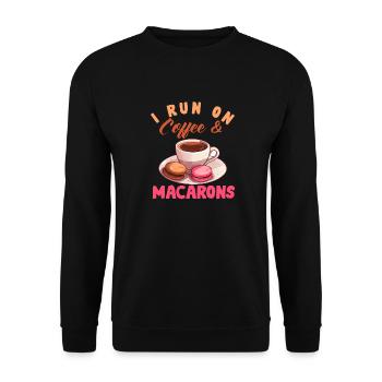 Macarons Kekse Bäcker Französisches Dessert Lustig - Unisex Pullover - Schwarz - Vorne - Alina (178cm) & Michal (187cm)