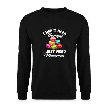 Macarons Kekse Bäcker Französisches Dessert Lustig - Unisex Pullover - Schwarz - Vorne - Alina (178cm) & Michal (187cm)