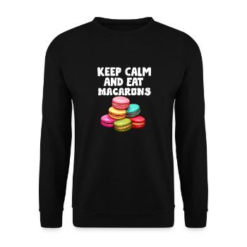 Macarons Kekse Bäcker Französisches Dessert Lustig - Unisex Pullover - Schwarz - Vorne - Alina (178cm) & Michal (187cm)