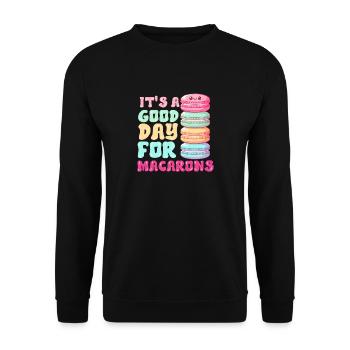 Macarons Kekse Bäcker Französisches Dessert Lustig - Unisex Pullover - Schwarz - Vorne - Alina (178cm) & Michal (187cm)