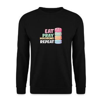 Macarons Kekse Bäcker Französisches Dessert Lustig - Unisex Pullover - Schwarz - Vorne - Alina (178cm) & Michal (187cm)