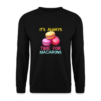 Macarons Kekse Bäcker Französisches Dessert Lustig - Unisex Pullover - Schwarz - Vorne - Alina (178cm) & Michal (187cm)