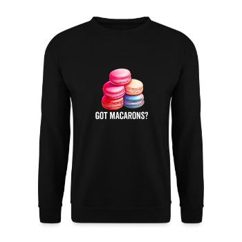 Macarons Kekse Bäcker Französisches Dessert Lustig - Unisex Pullover - Schwarz - Vorne - Alina (178cm) & Michal (187cm)