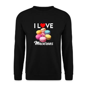 Macarons Kekse Bäcker Französisches Dessert Lustig - Unisex Pullover - Schwarz - Vorne - Alina (178cm) & Michal (187cm)