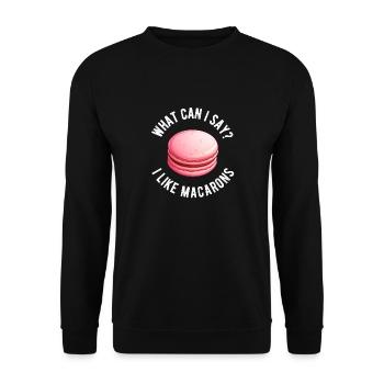 Macarons Kekse Bäcker Französisches Dessert Lustig - Unisex Pullover - Schwarz - Vorne - Alina (178cm) & Michal (187cm)